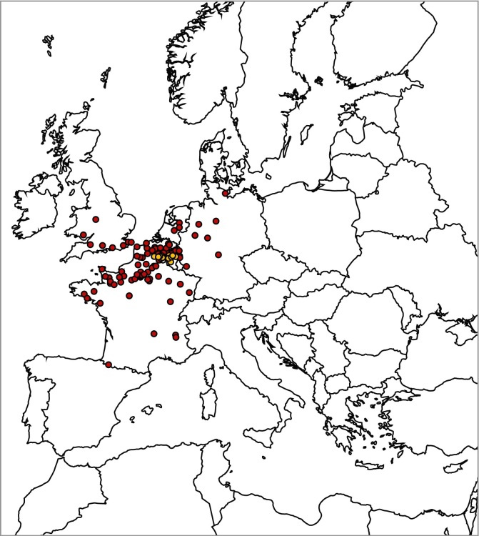 répartition des cas géolocalisés de myopathie