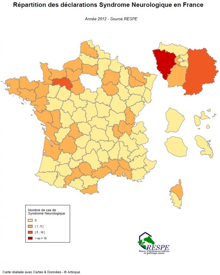 Bilan sous-réseau syndrome neurologique carte 2012 - RESPE