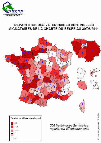 Répartition vétérinaires sentinelles 2011 - RESPE
