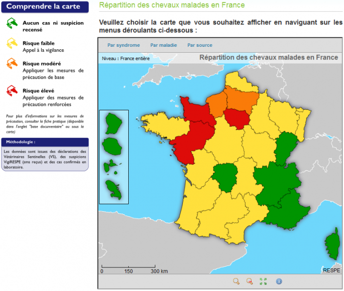 cartographie des chevaux malades en france - RESPE