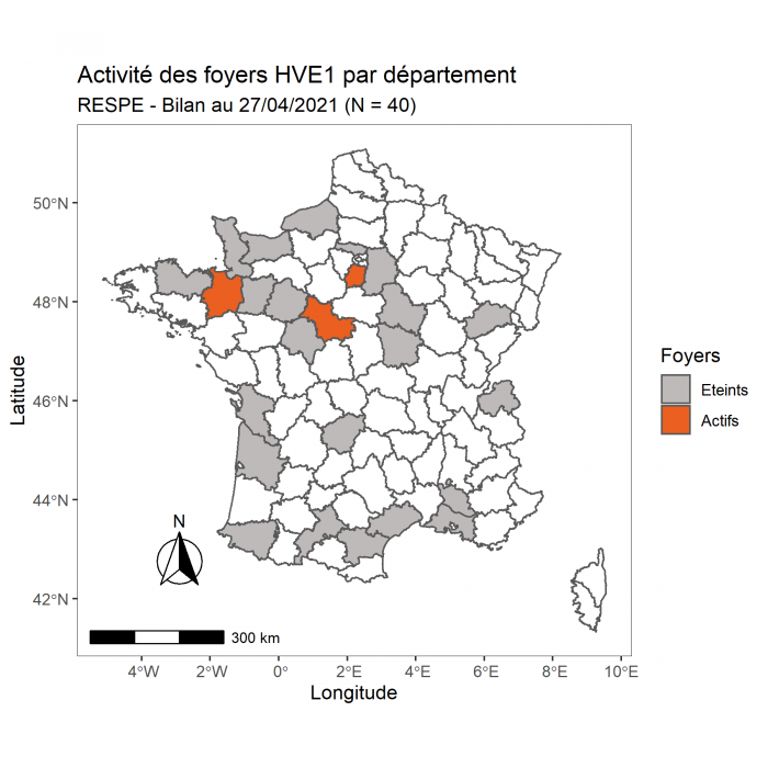 La cellule de crise du RESPE s’est réunie pour la sixième fois le 27 avril dans le cadre du suivi des foyers d’herpèsvirose de type 1 (HVE1 – rhinopneumonie) présents sur le territoire, en lien ou non avec les CSI espagnols. Cette réunion a réalisé un bilan général de la situation en France, deux semaines après le retour à la compétition pour les rassemblements professionnels sous l’égide de la SHF et de la FFE.